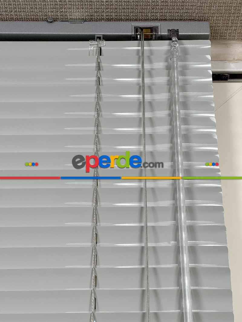 Mutfak Jaluzi - Açık Gri Alüminyum Jaluzi Perde - 25mm