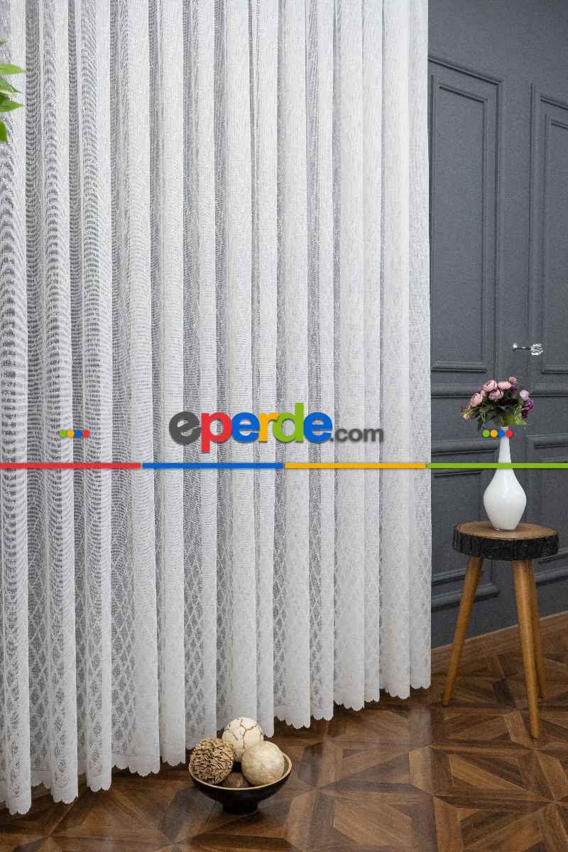 Fransız Dantel Örme Tül Perde - Yüksek Kalite