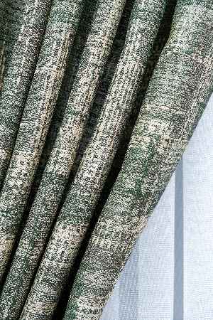 Patinedesenli Carmen Jakar Dokuma Fon Perde- Yeşil-bej