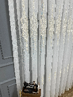 Brillant Ayna Desen Gold İşlemeli Tül Perde Altın