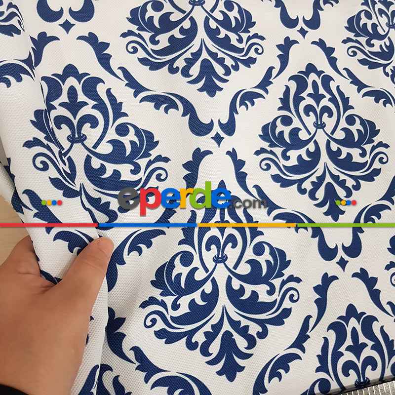 Etnik Desenli Fon Perde K415-1 Kumaşı Kalındır Duck Bezi Değildir- Sarı