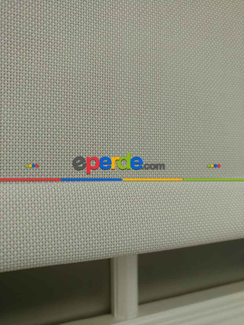 Oturma Odası Stor Perde - Stor Perde Sun Screen (pvc Kaplama) Kalın Dokulu- Krem Koyu