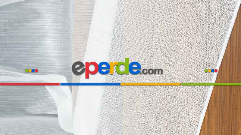 Çizgili Düz Tül Perde Ütü İstemez- Ekru - Kurşunlu Tül