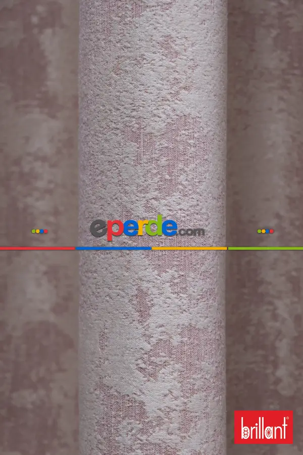 Patinedesenli Brillant Jakar Fon Perde(dökümlü Fon )- Bej-pudra