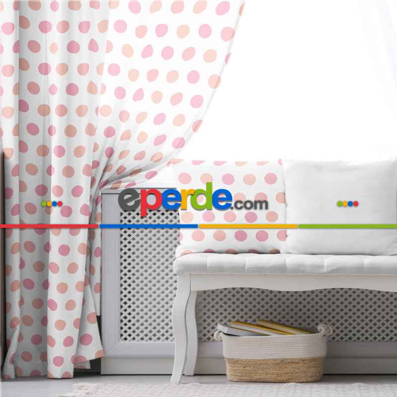 Çocuk Fon Perde Evim1616-15 Kumaşı Kalındır Duck Bezi Değildir- Mavi-beyaz