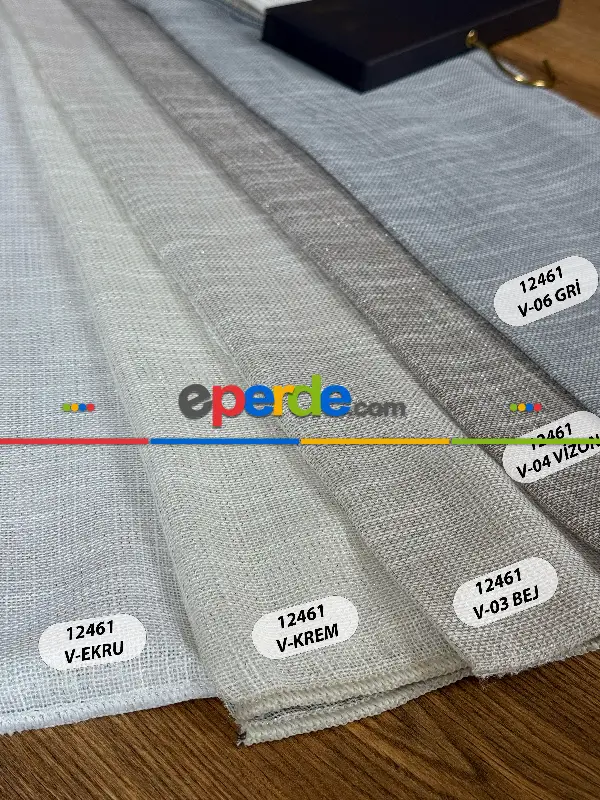 Simli Özel İplik Doğal Doku Düz Tül Perde - Özel Dokuma Ağır Gramajlı Premium