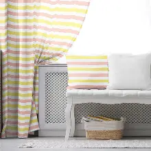 Çocuk Odası - Çocuk Fon Perde Evim1616-10 Kumaşı Kalındır Duck Bezi Değildir- Mavi-beyaz