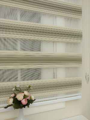 Salon Zebra Perde - Vizon Degrade Geçişli Plise Zebra Perde 2021 Elit- Krem