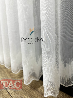 Taç Etek Yaprak Ütü İstemez Alt İşlemeli Model Tül Perde Beyaz