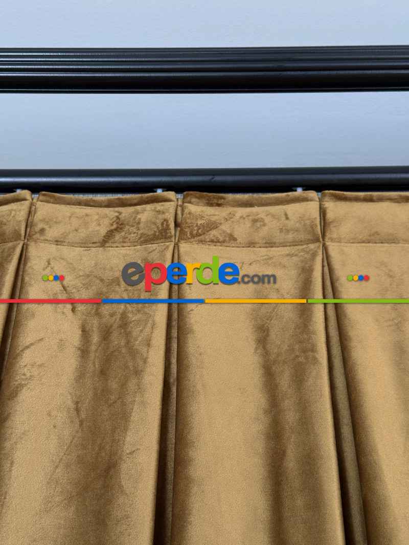 Altın Gold İthal Kadife Fon Perde, Premium Kalite Serisi Kadife Fon Perde