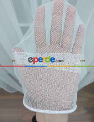 Grek Tül Perde - Petek Zemin- Beyaz-ekru - Kurşunlu Tül