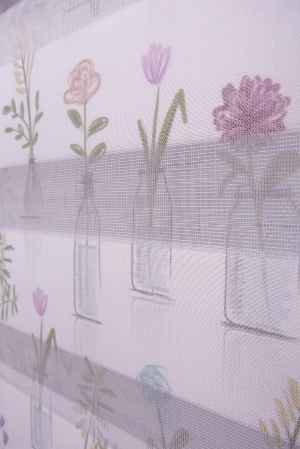 Mutfak Zebra Perde Desenli- Lila Açık Lila