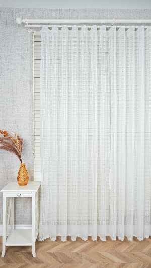 Ekru Çiçek Nakışlı Tül Perde, Ağır Gramajlı Premium Seri, 2 Renk