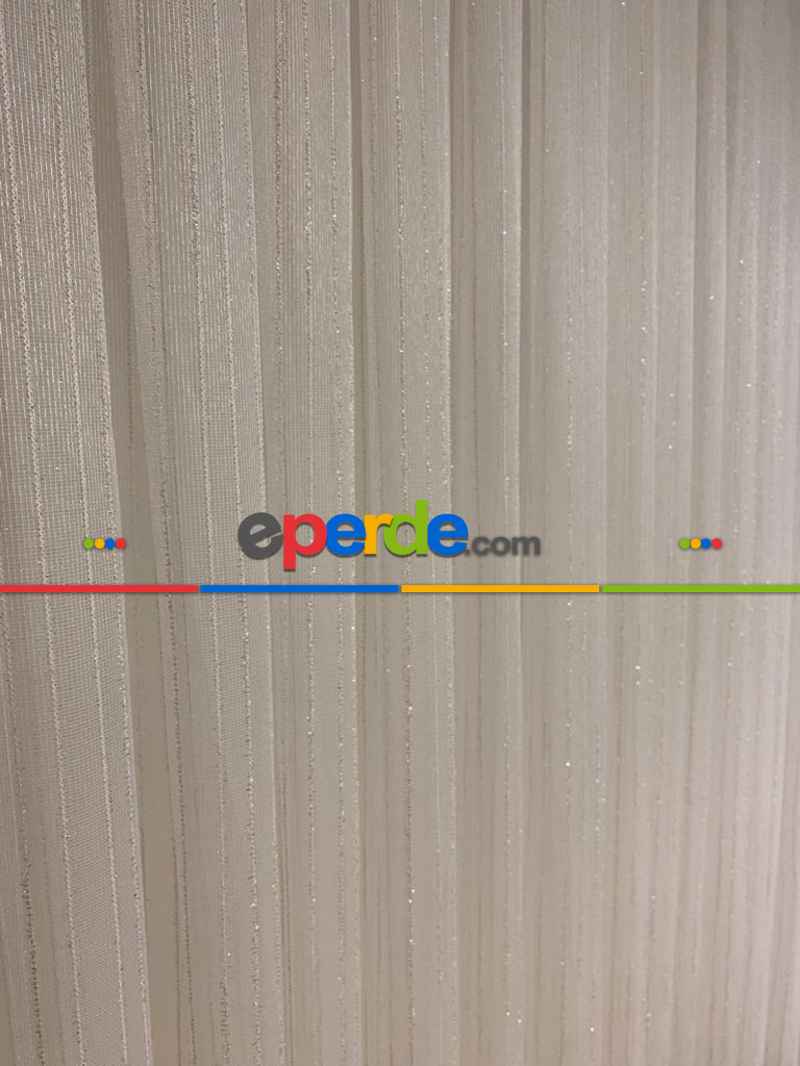 Oturma Odası - Salon Fon Perde - Nivemeshome Greek Gold Fitilli 1/3 Sık Pileli Tül Perde 100cm X 250cm 