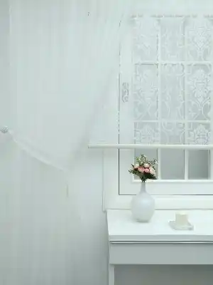Ekru Kdk Örme Tül Fon Perde#- Ekru