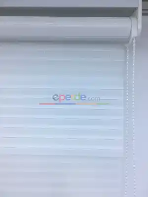 Zebra Perde - Beyaz - Geniş Plise Model- Beyaz