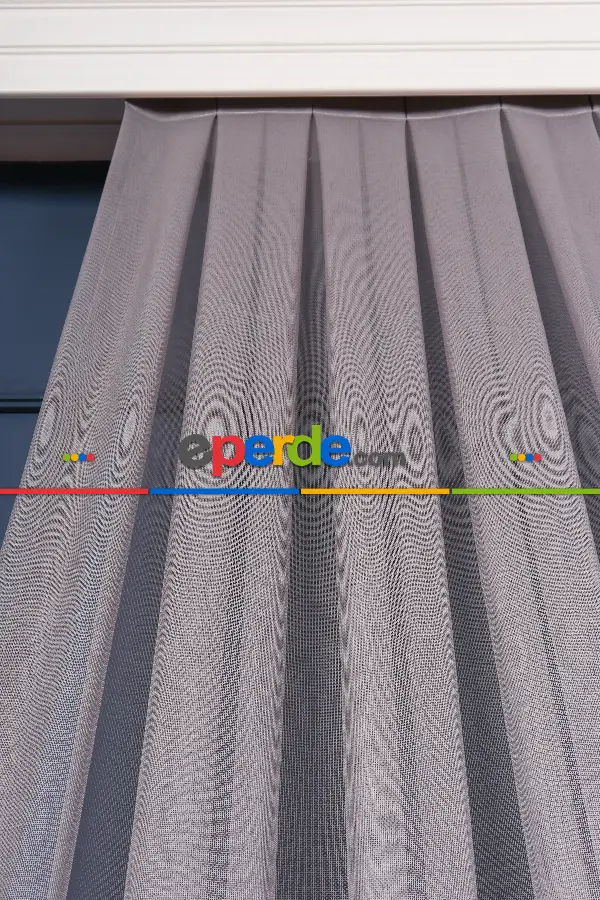 Ofelya Gri - Düz Tül Perde