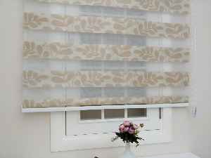 Jakarlı Zebra Perde- Kahverengi