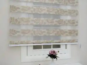 Jakarlı Zebra Perde- Kahverengi