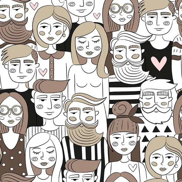 Pop-art Desenli Fon Perde Evm449 -p - Kumaşı Kalındır Duck Bezi Değildir.- Beyaz-Kahve-Çok Renkli