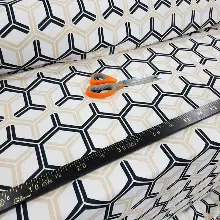 Geometrik Desenli Fon Perde Evm216 _g - Kumaşı Kalındır Duck Bezi Değildir.- Siyah-Gri-Füme-Antrasit-Beyaz