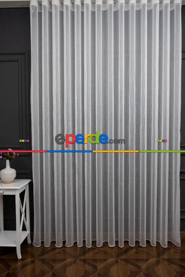 Zincir Çelik Dökümlü Tül Perde - İtinalı Dikiş - S Pile - Kurşunlu Tül