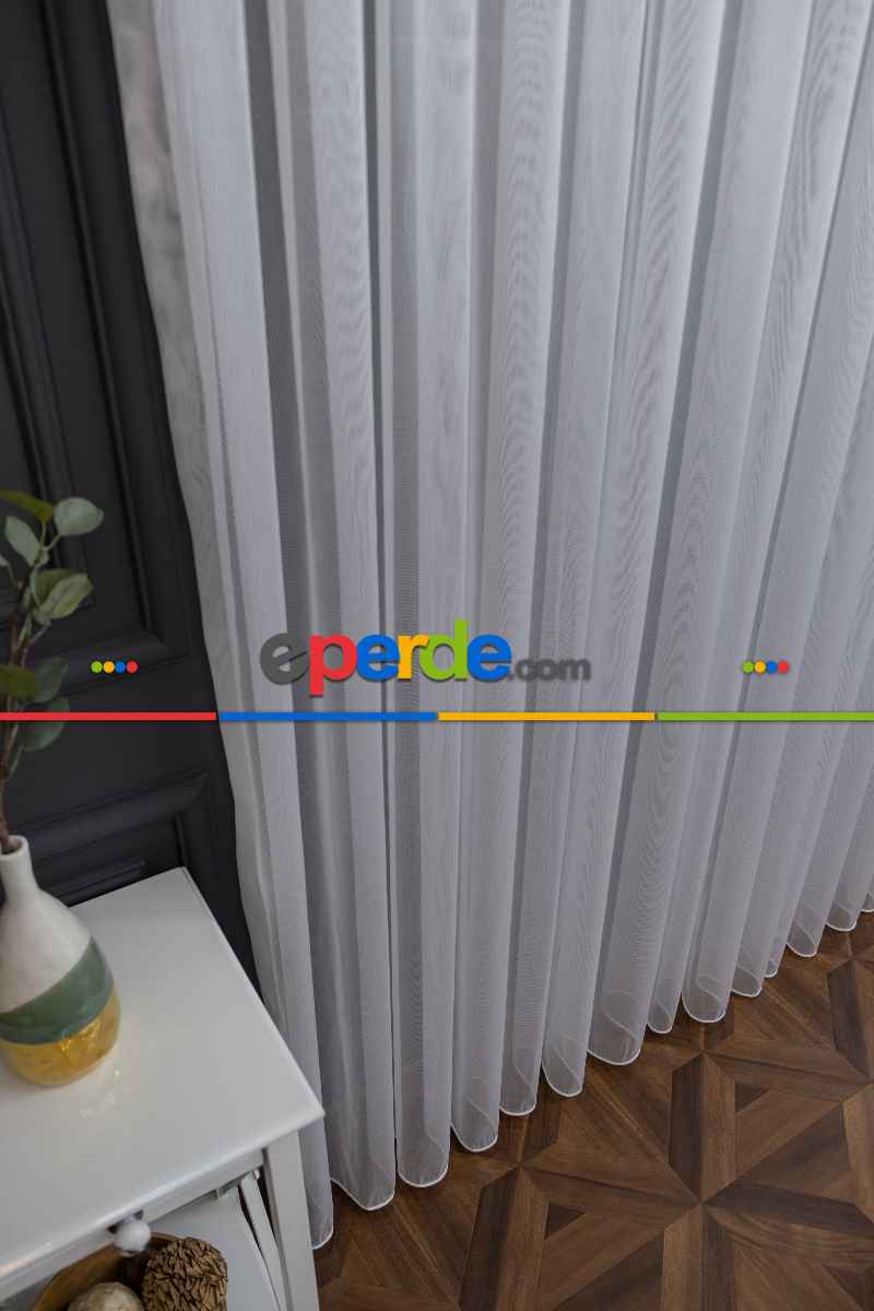 Salon - 2025 Sezonu Düz - Dökümlü Ütü İstemeyen Tül - İtinalı Dikiş Garantisi - Kurşunlu Tül