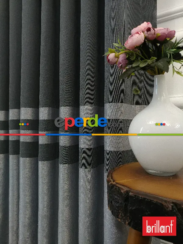 Brillant Süet Pano Fon Perde 180cm Yeni Sezon- Gri Açık-antrasit