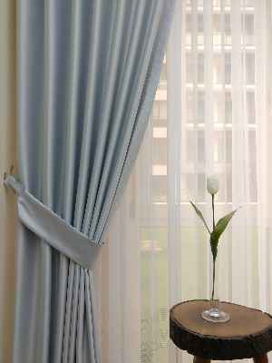Açık Mavi - Gri Blackout Düz Fon Perde- Mavi Grimsi