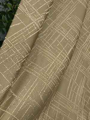 Jakar Desenli Fon Perde- Altın-kahve Açık