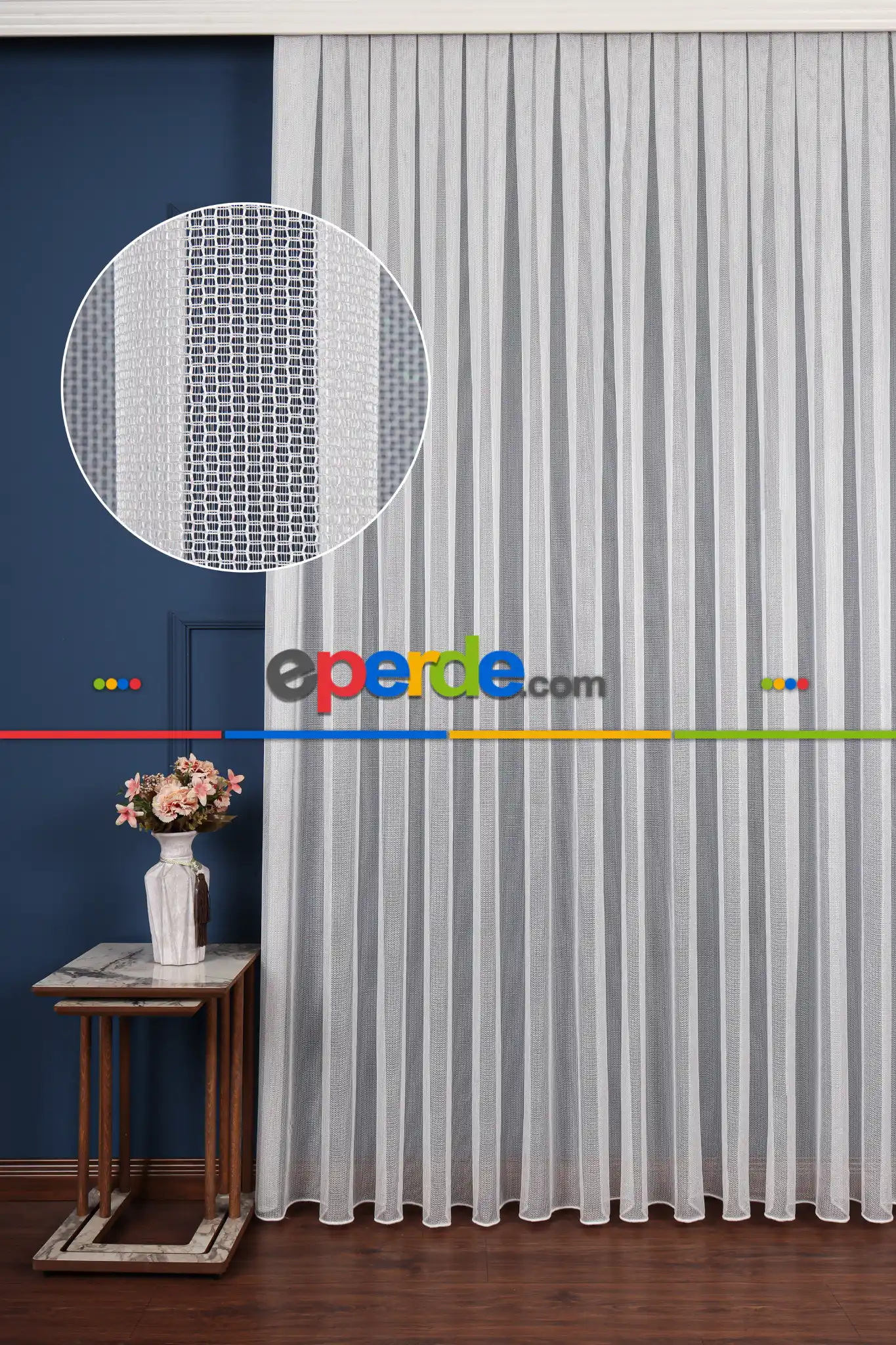 Salon Tül Modelleri - Smooty Örgü Düz Tül Perde Ütü İstemez