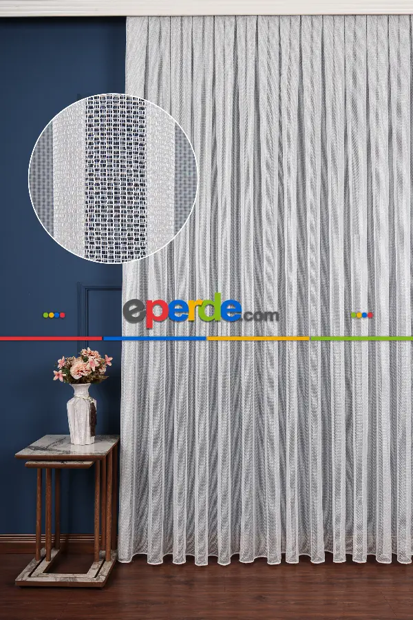 Salon Tül Modelleri - Smooty Örgü Düz Tül Perde Ütü İstemez