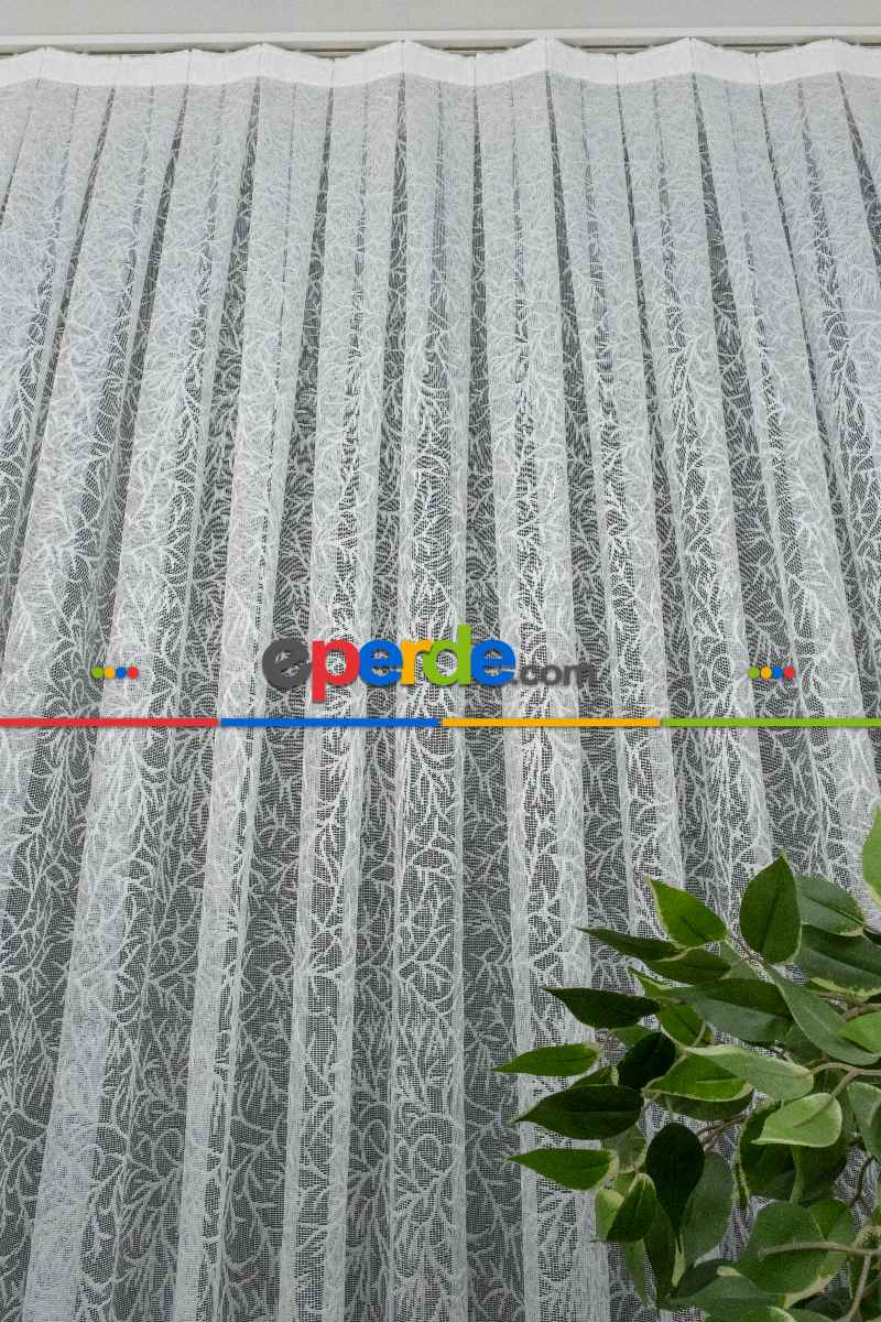 Spor Desenli Fransız Danteli Örme Tül Perde
