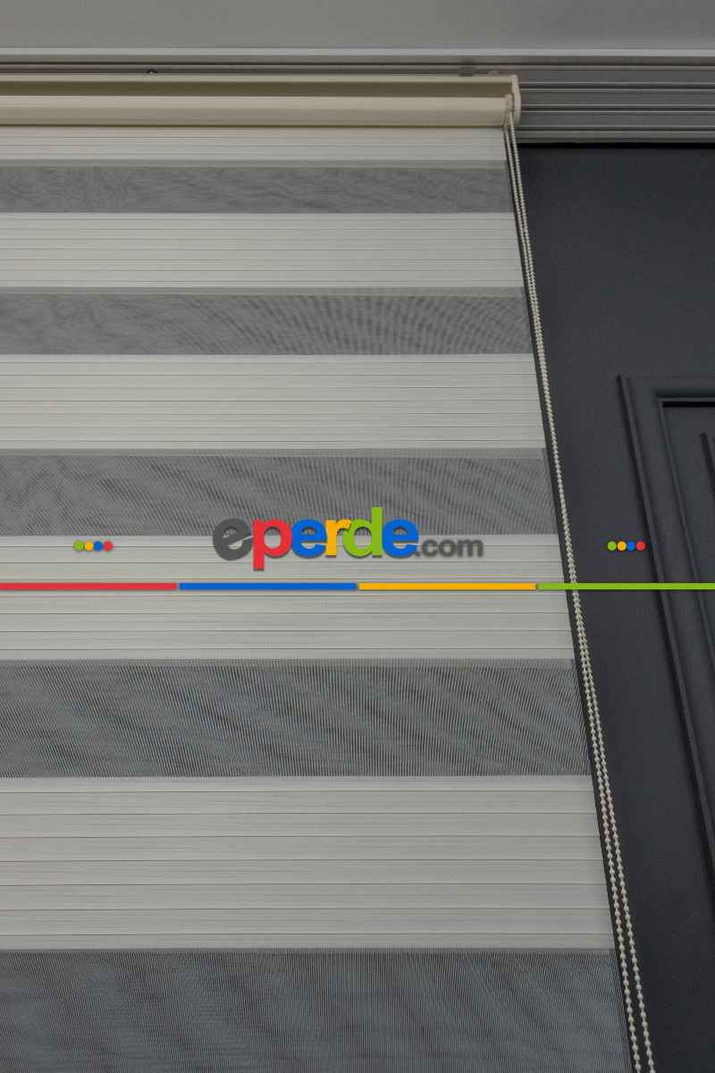 80x200 Hazır Krem Geniş Plise Zebra Perde