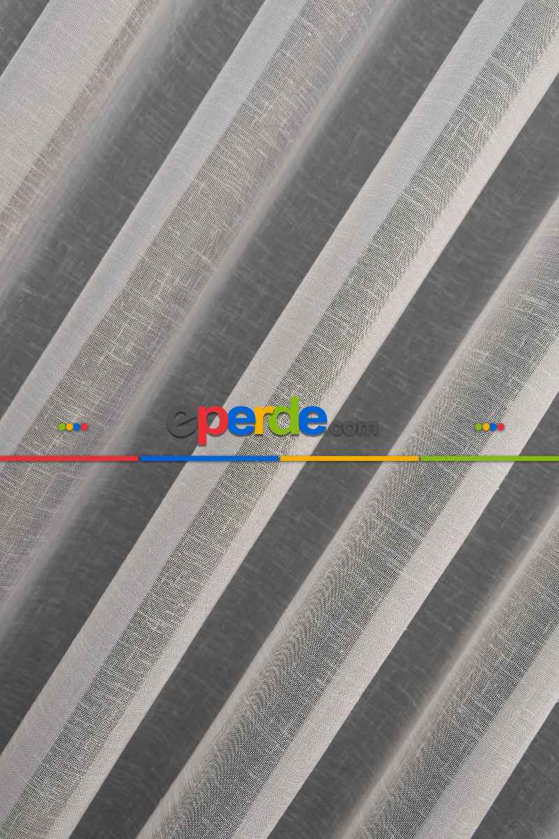 Keten Tül Ütü İstemez Dökümlü Tül - İtinalı Dikiş - Kanun Pile Seçeneği - Kurşunlu Tül