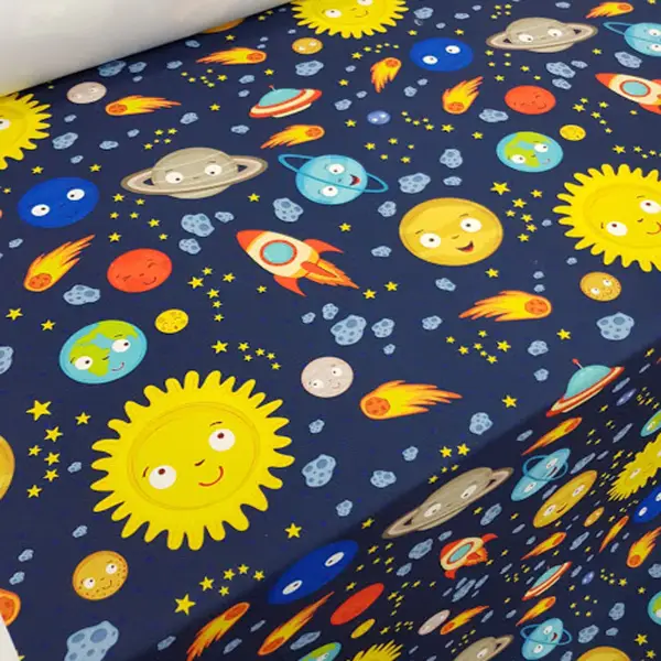 Çocuk Odası Fon Perde K474c - Kumaşı Kalındır Duck Bezi Değildir.- Lacivert-Mavi-Mavi Koyu-Çok Renkli