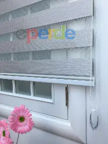 Genç Odası - New Gri Düz Bambu Zebra Perde- Gri-füme-antrasit