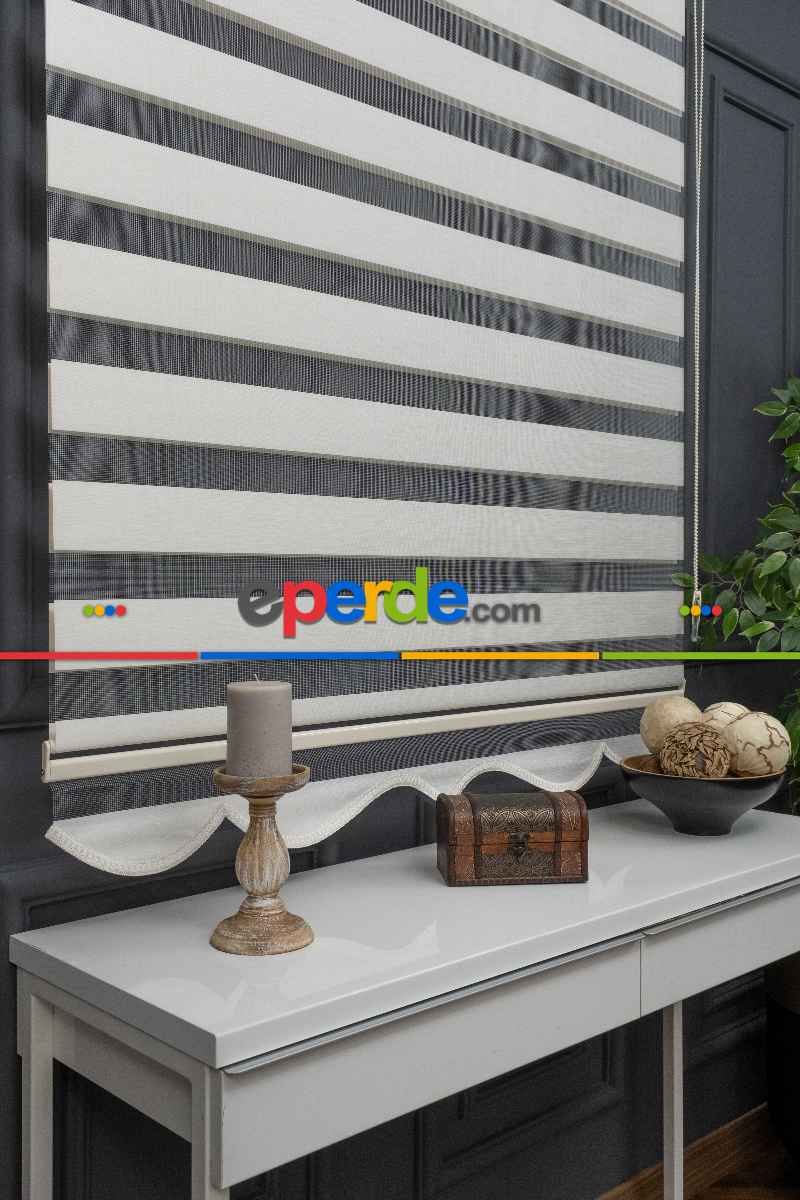 Krem Bambu Zebra Perde 110x200