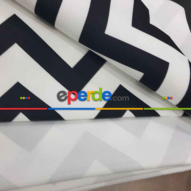 Mutfak Perdesi Kanat Fon Perde Modern Desenli- Gri-Füme-Antrasit