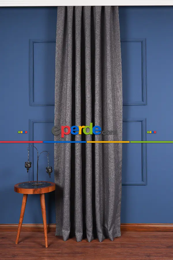 Gri Keten Blackout Karartma Işık Geçirmez