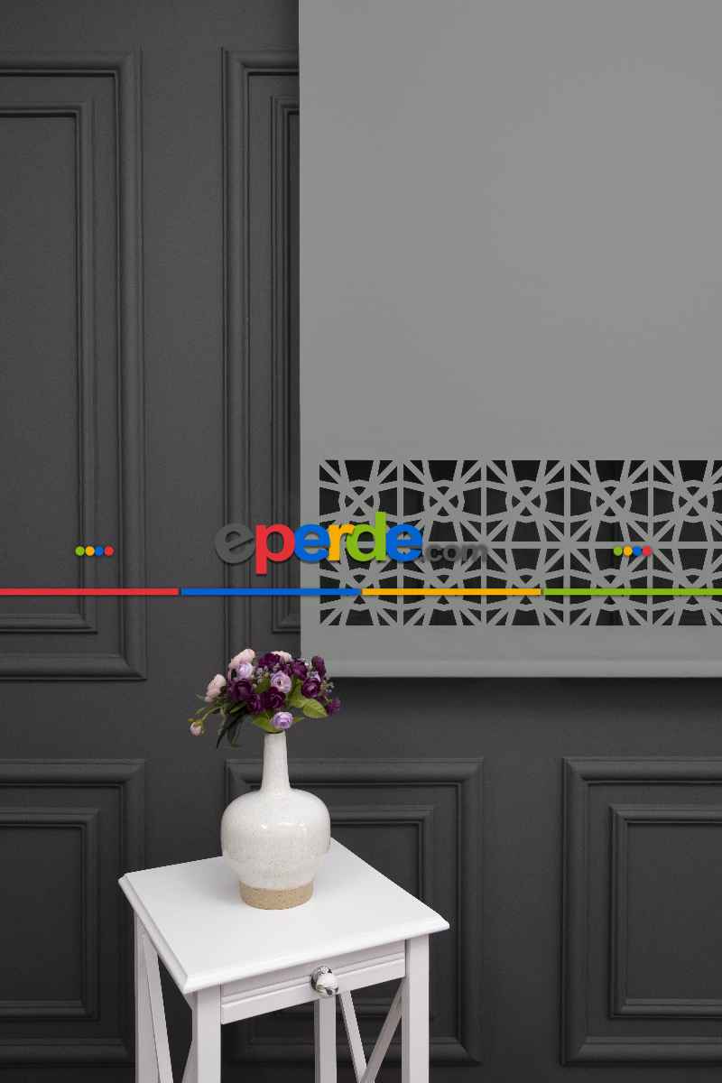 Açık Gri Renk Lazer Kesim Mat Stor Perde (ister Düz - İster Lazer Kesimli Satın Alın)