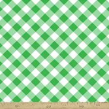 Yeşil Ekoseli Mutfak Perdesi Kanat Fon Perde Desenli- Yeşil