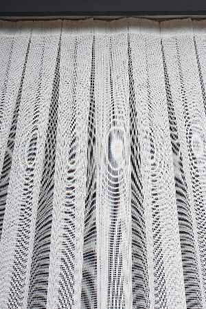 Yumuşak Dokulu Gümüş Damlacık Desenli File tül perde Ütü İstemez