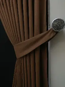 Bebek Odası - Düz Renk Kahverengi Dökümlü Fon Perde 807