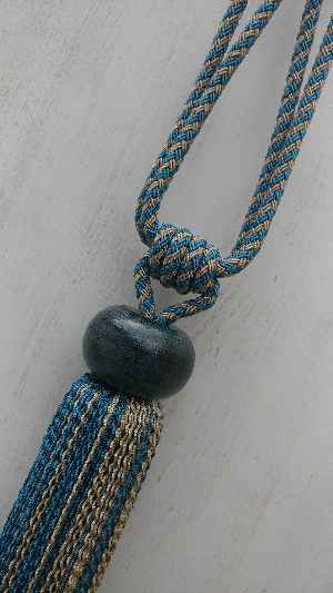 Petrol Mavisi Braçol Perde Bağı- Petrol Mavisi