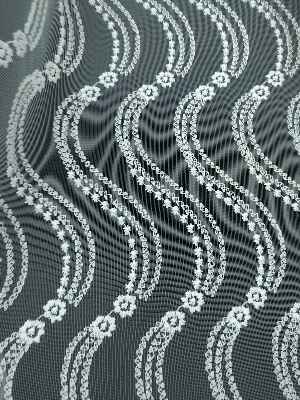 Mutfak Tülü Perdesi İşlemeli Güpürlü- Ekru