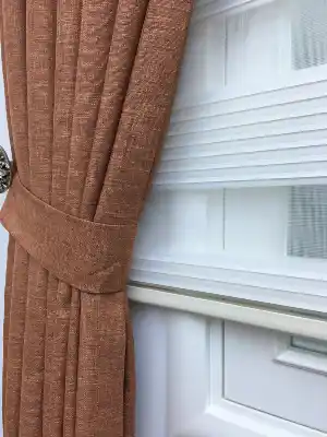 Keten Dokuma Tarçın Rengi Fon Perde- Diğer