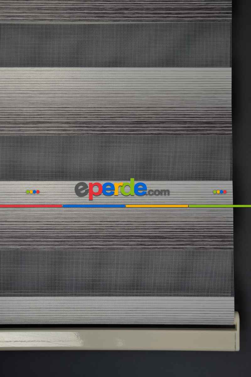 Halim Perdesan Yz-05 Beyaz & Gri Renk Etekli Veya Eteksiz Zebra Stor Perde