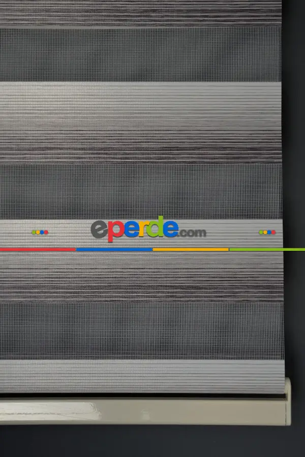 Halim Perdesan Yz-05 Beyaz & Gri Renk Etekli Veya Eteksiz Zebra Stor Perde