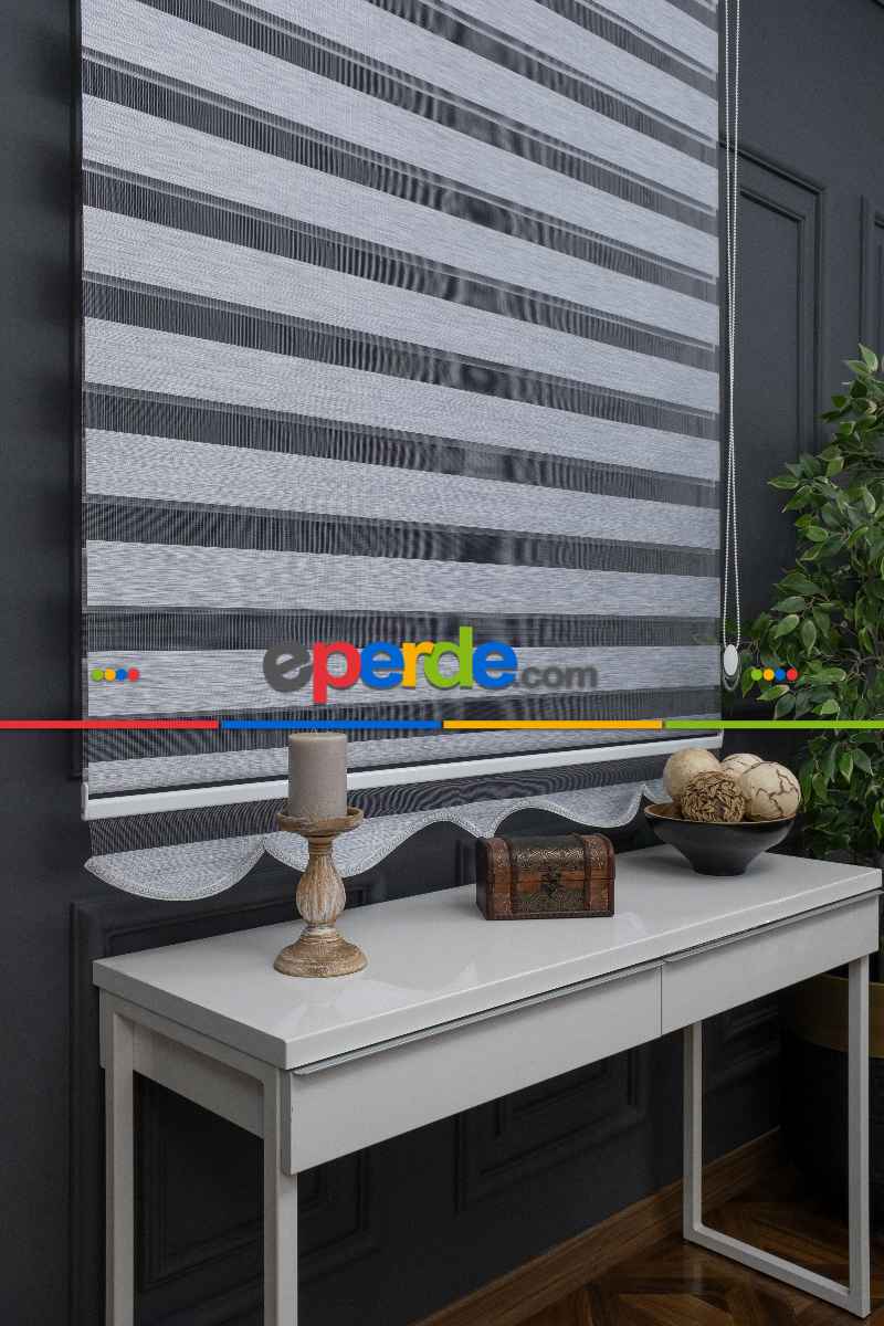 Gri Bambu Zebra Perde 90x200